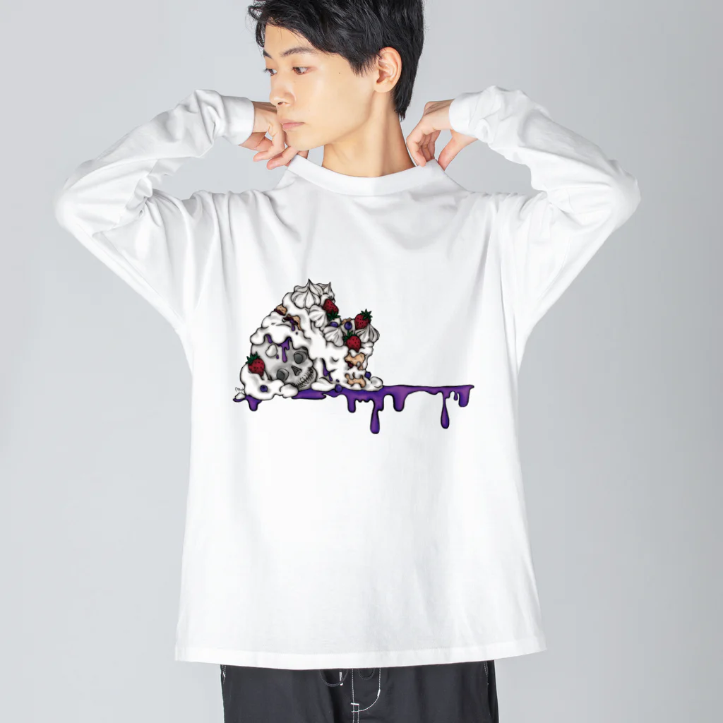 みあまゆあのショートケーキ髑髏添え Big Long Sleeve T-Shirt