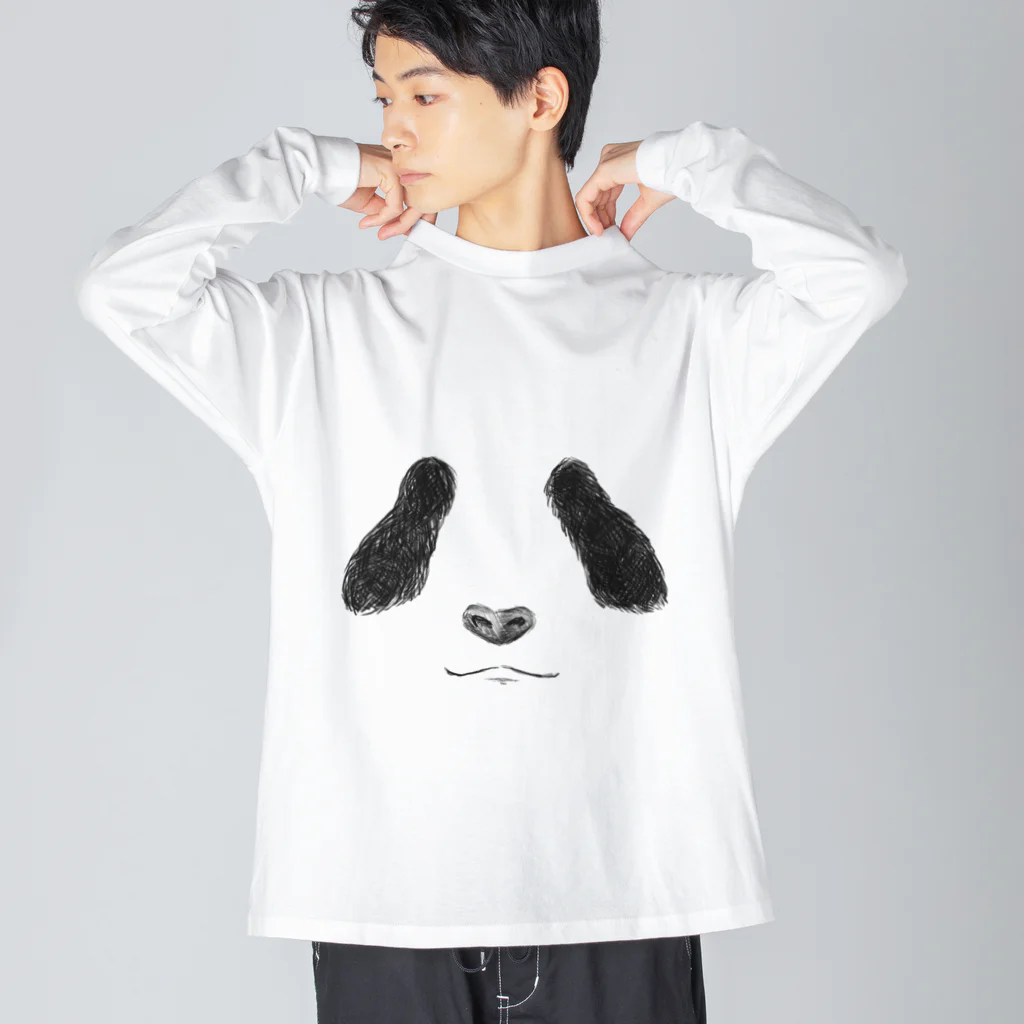 松村有莉の店のパンダの顔 Big Long Sleeve T-Shirt