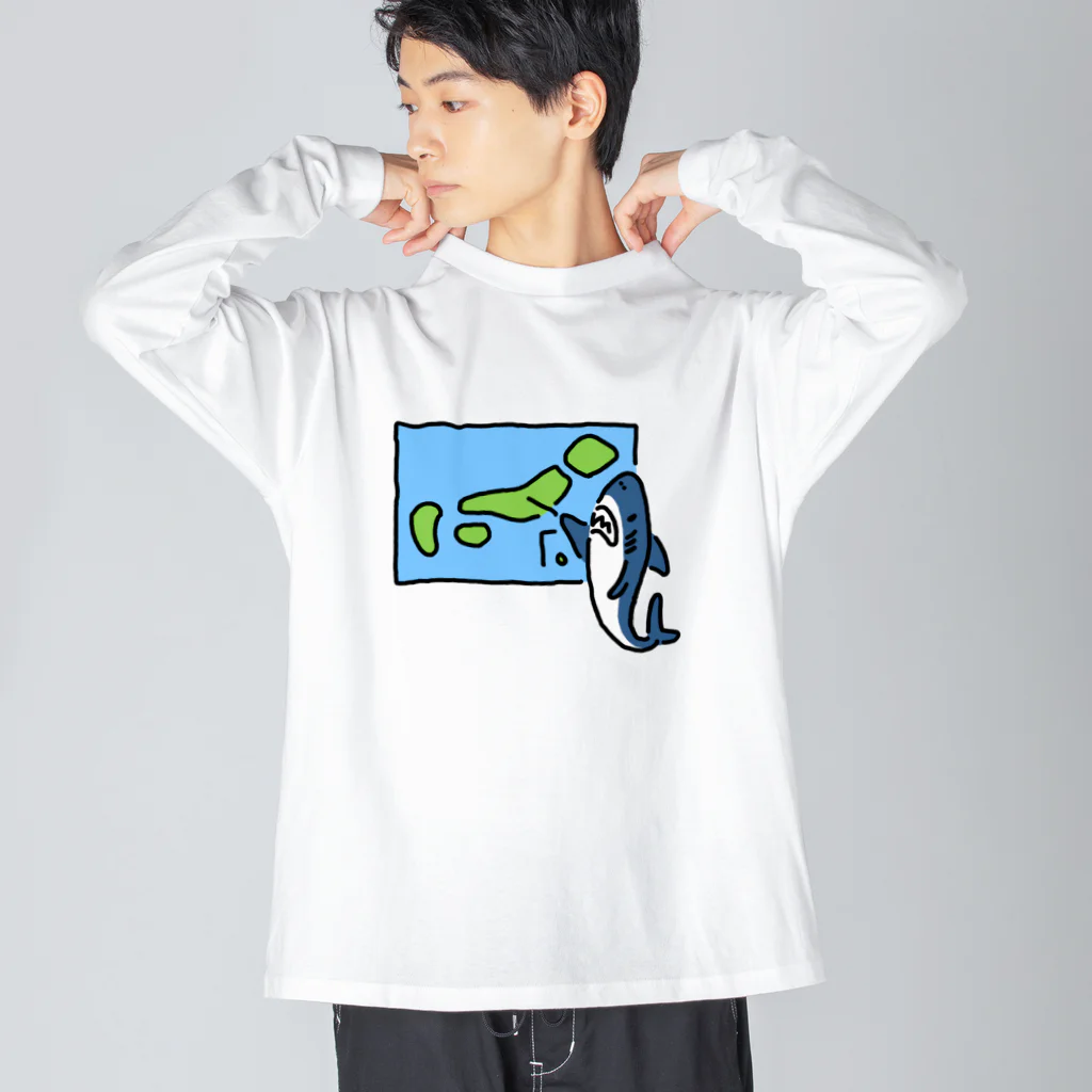 サメ わりとおもいの天気を予想するサメ Big Long Sleeve T-Shirt