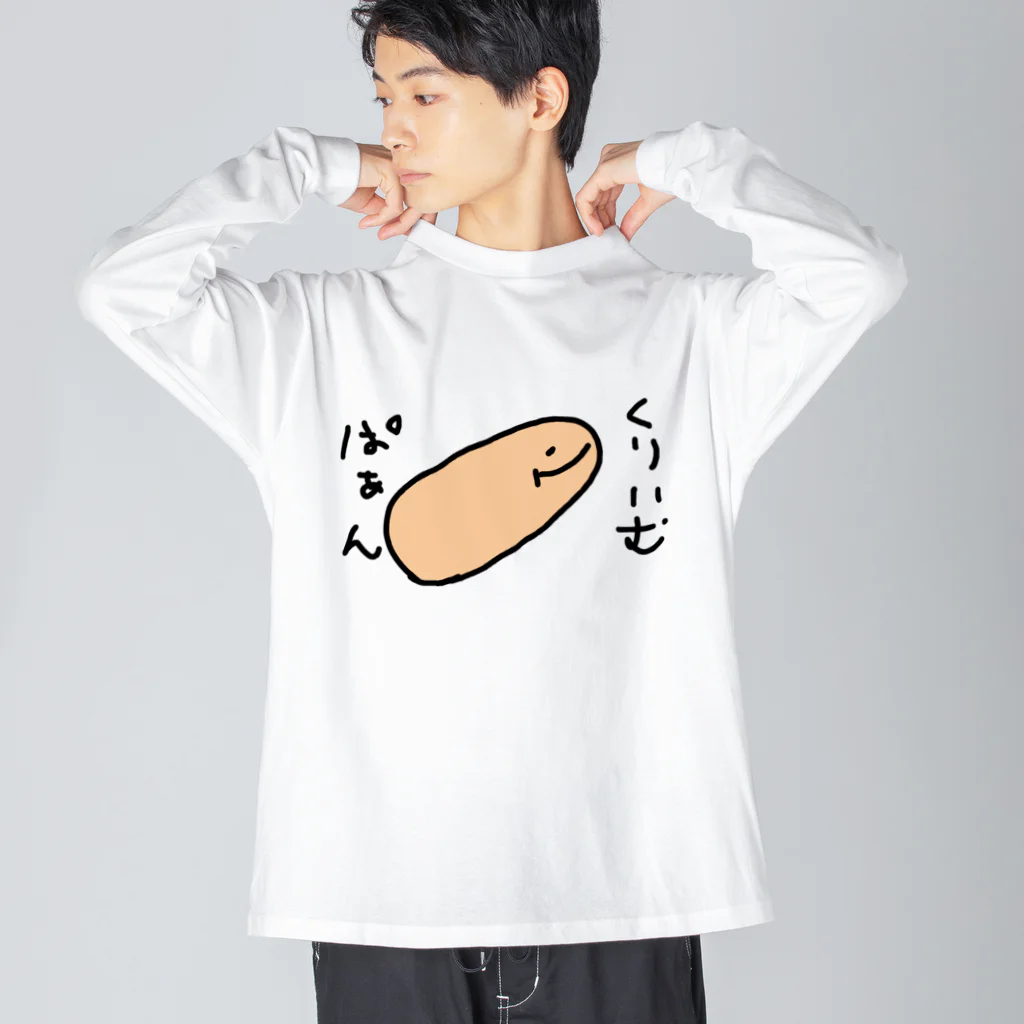 ダイナマイト87ねこ大商会の高みを目指すくりいむぱぁん ビッグシルエットロングスリーブTシャツ