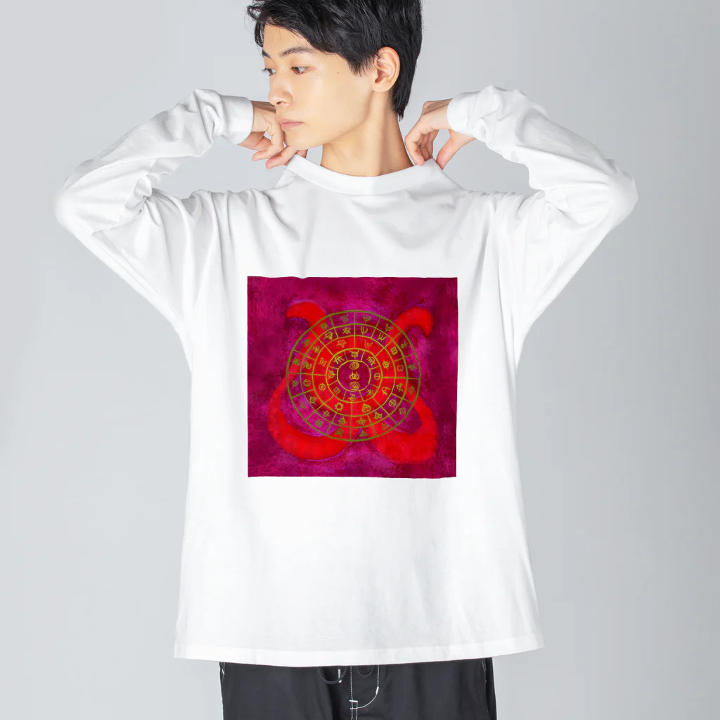 WAMI ARTのフトマニ・ウ(ヲシテ文字) ビッグシルエットロングスリーブTシャツ