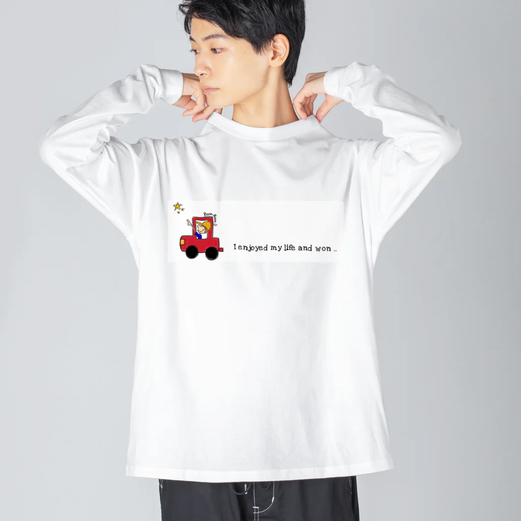 Azuのおうちの人生楽しんだもん勝ち❤️🧡💛💚💙💜 ビッグシルエットロングスリーブTシャツ