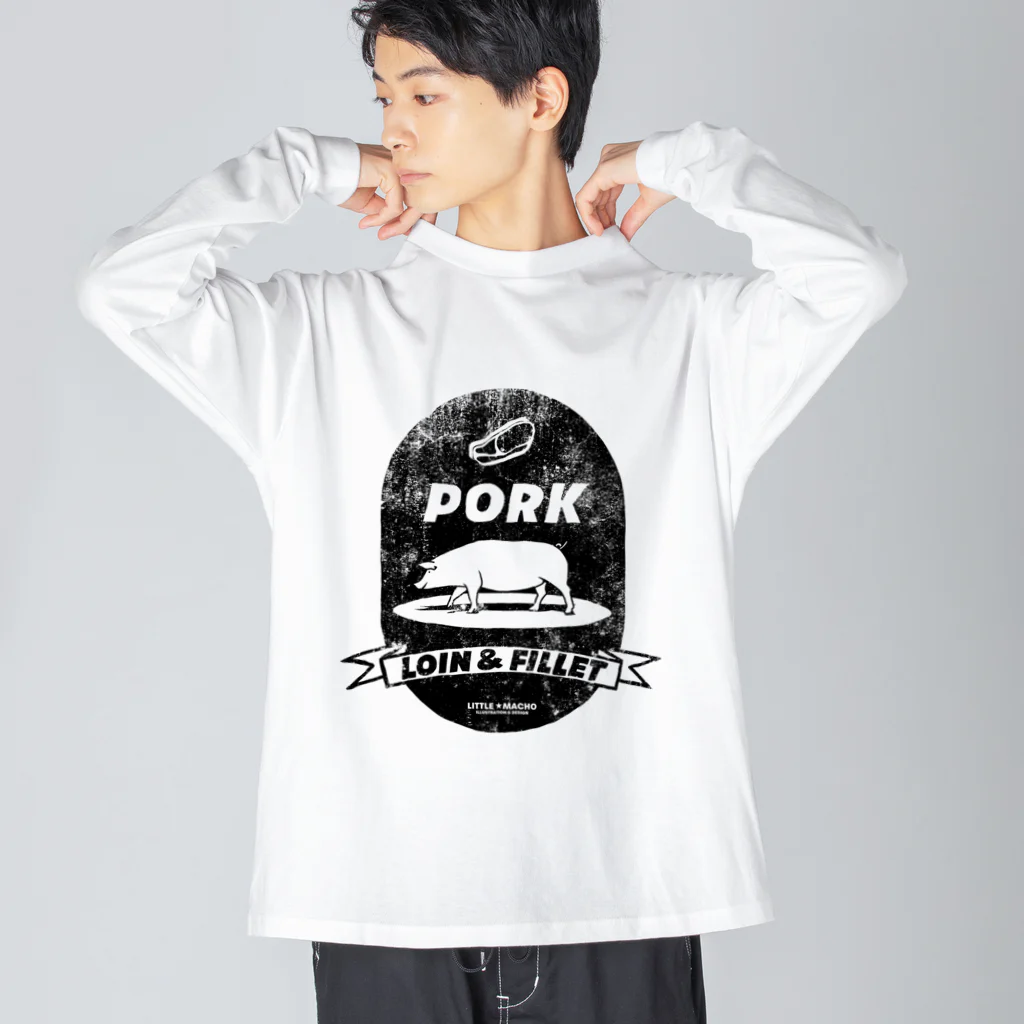 Little Machoのポーク（B） Big Long Sleeve T-Shirt