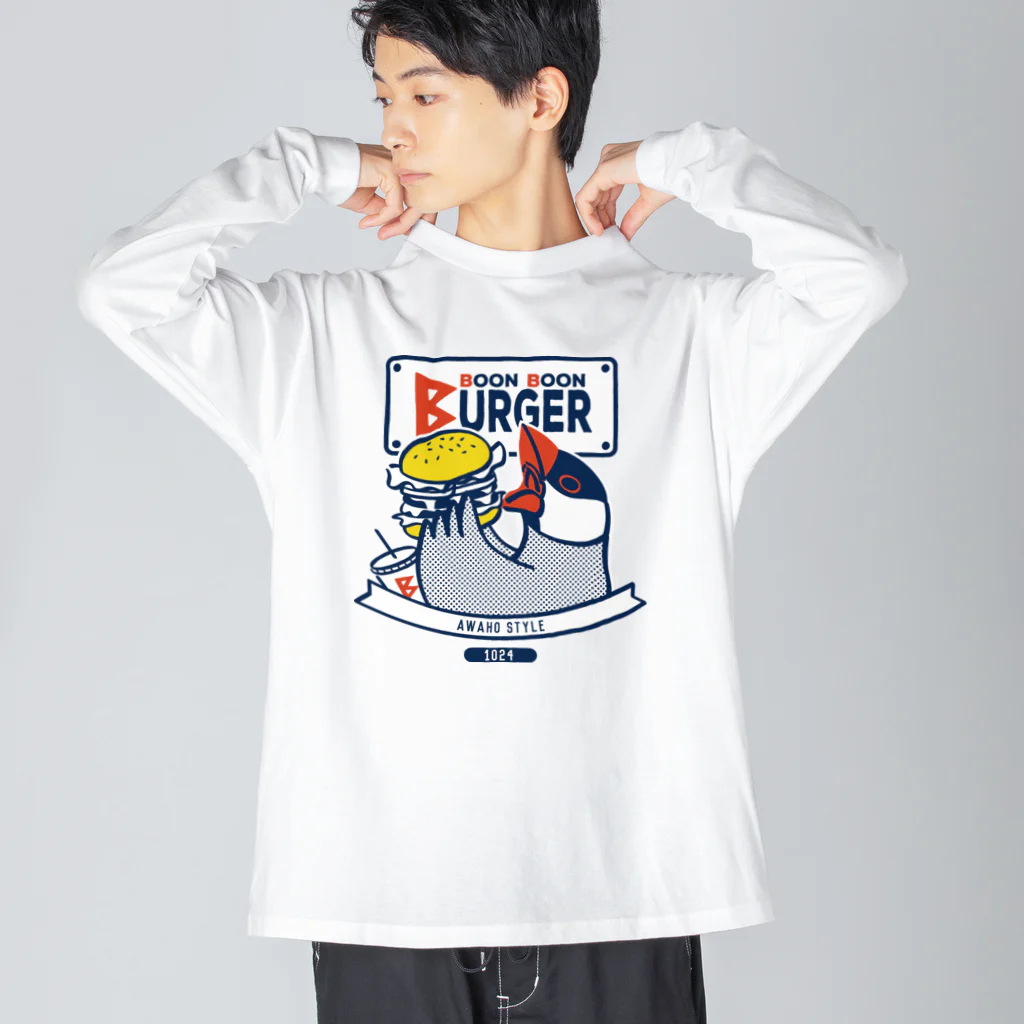 もしもしこちら文鳥のBOON BOON BURGER ビッグシルエットロングスリーブTシャツ