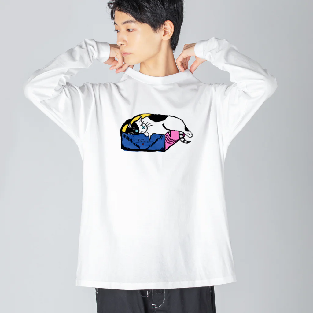 マイマイタケのねこはダンボール箱が好き Big Long Sleeve T-Shirt