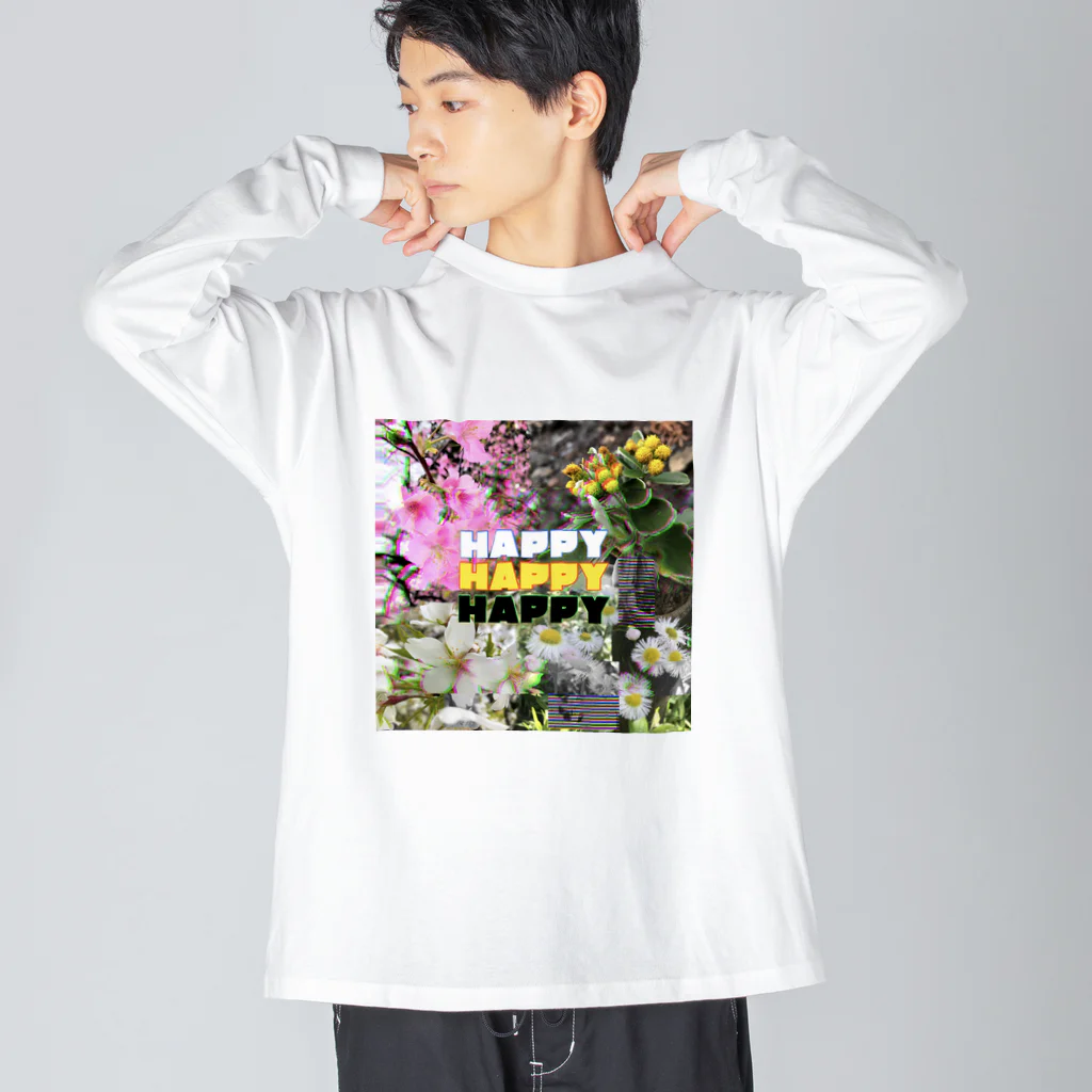らっくー@デザイン勉強中の花たち ビッグシルエットロングスリーブTシャツ