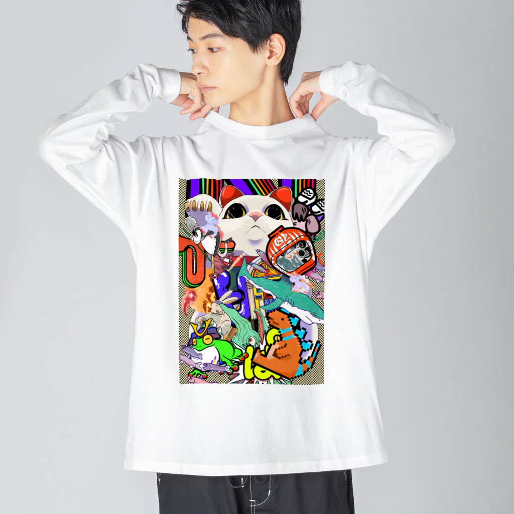 ワサビのJAぱN ビッグシルエットロングスリーブTシャツ