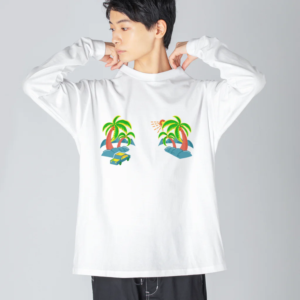 スロータイプ書店 Slowtype Booksのゆるスカ パームツリー 180 Big Long Sleeve T-Shirt