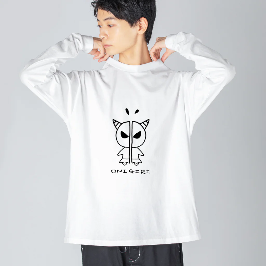 節分申子のONIGIRI 루즈핏 롱 슬리브 티셔츠