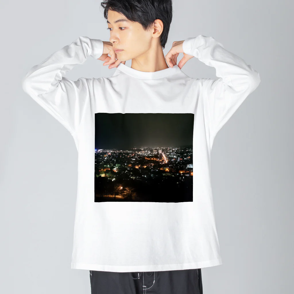 でおきしりぼ子の実験室のNight Scape ビッグシルエットロングスリーブTシャツ