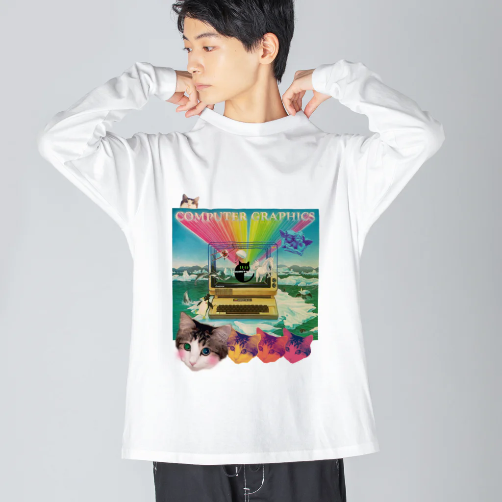 𝙈𝙊𝙈𝙊'𝙨 𝙎𝙝𝙤𝙥のcomputer graphics ビッグシルエットロングスリーブTシャツ