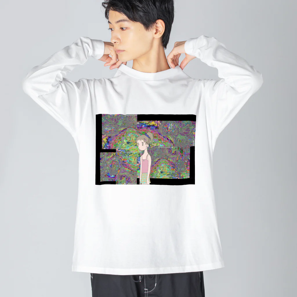 ohiruneofutonのバグと女の子 ビッグシルエットロングスリーブTシャツ