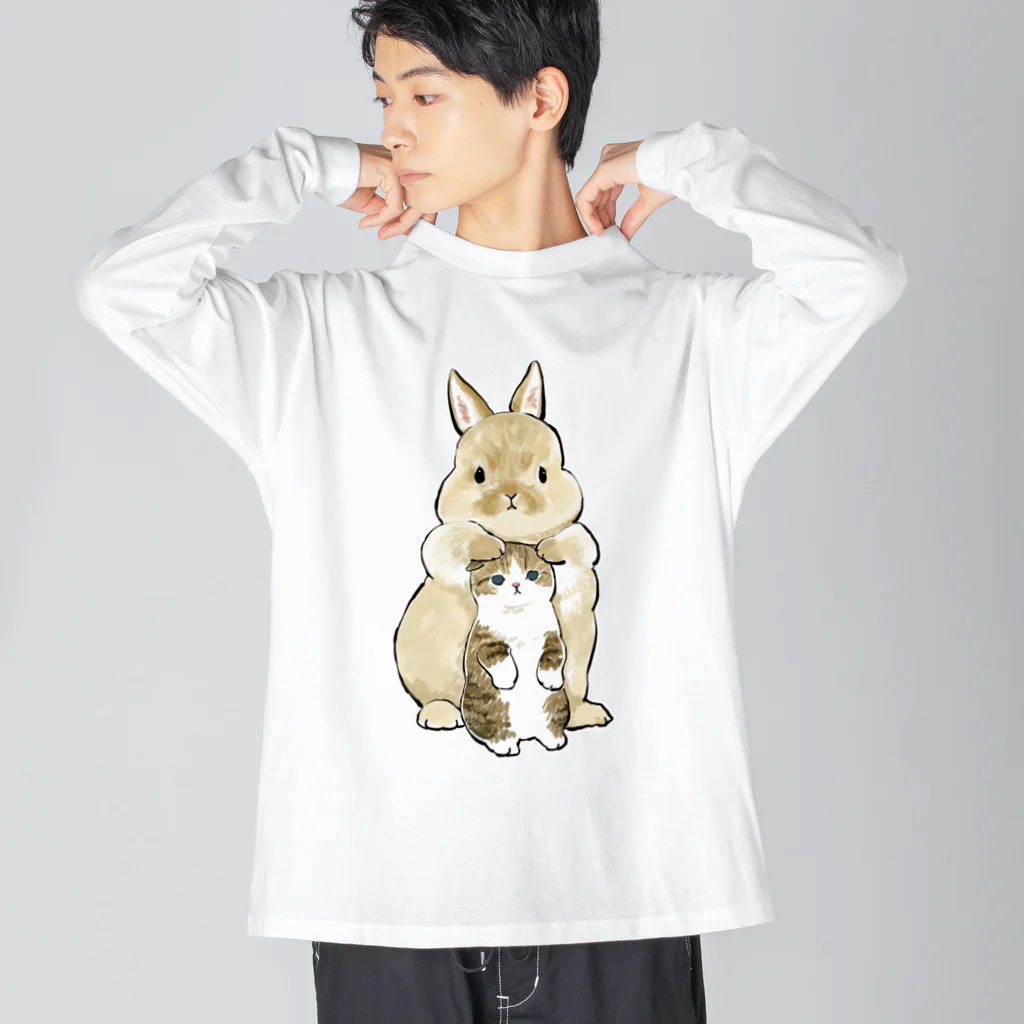 mofusandのちっこいねこ Big Long Sleeve T-Shirt