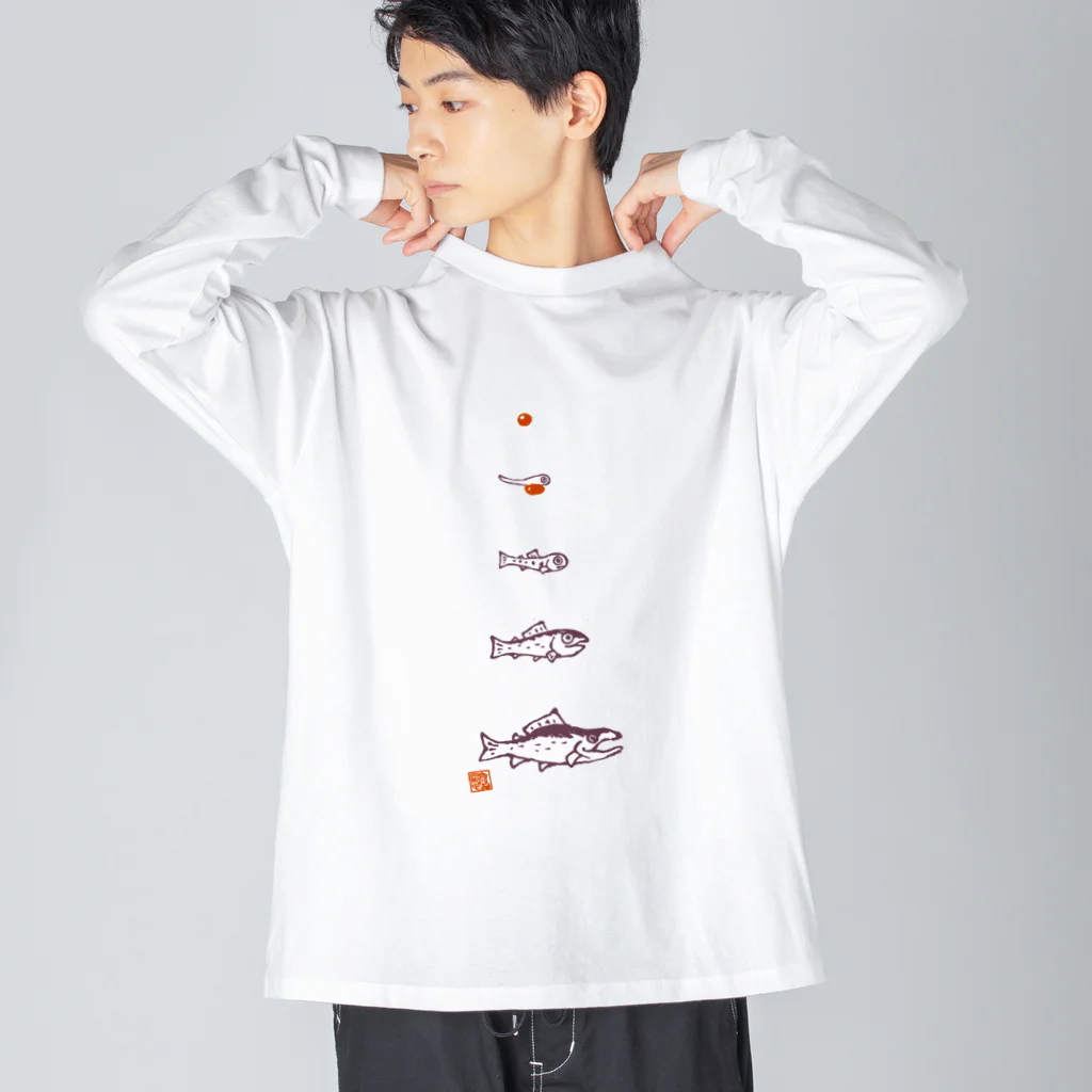 なまらやの鮭一生のウラオモテ Big Long Sleeve T-Shirt