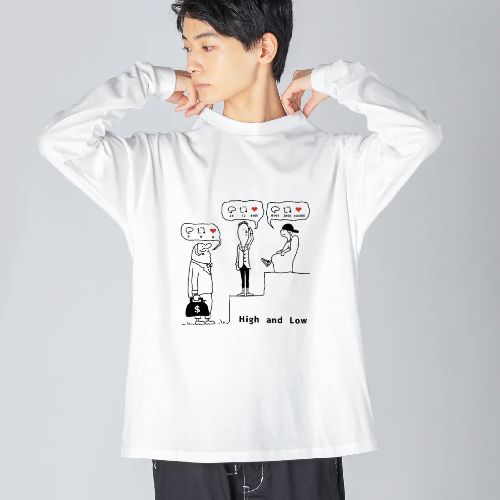 TakeLoop_goodsのHigh＆Low ビッグシルエットロングスリーブTシャツ