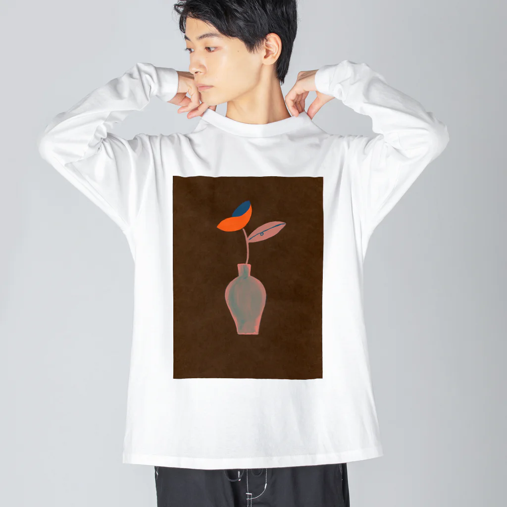 いさおやさんのおはなと花びん ビッグシルエットロングスリーブTシャツ