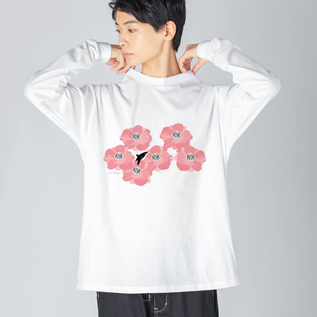 さかたようこ / サメ画家の花とサメ / ヨコ Big Long Sleeve T-Shirt