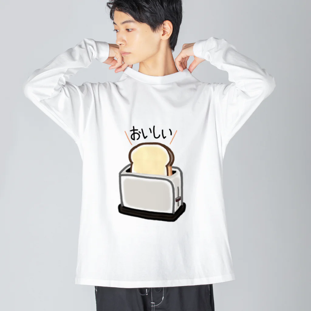 P-Colorbox＠SUZURI支部のおいしく焼けた食パン ビッグシルエットロングスリーブTシャツ