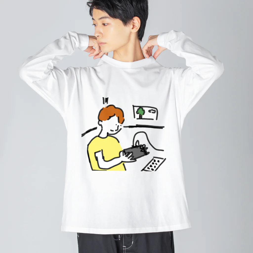 ゆるゆる、こぴた制作所のゲームする子 Big Long Sleeve T-Shirt