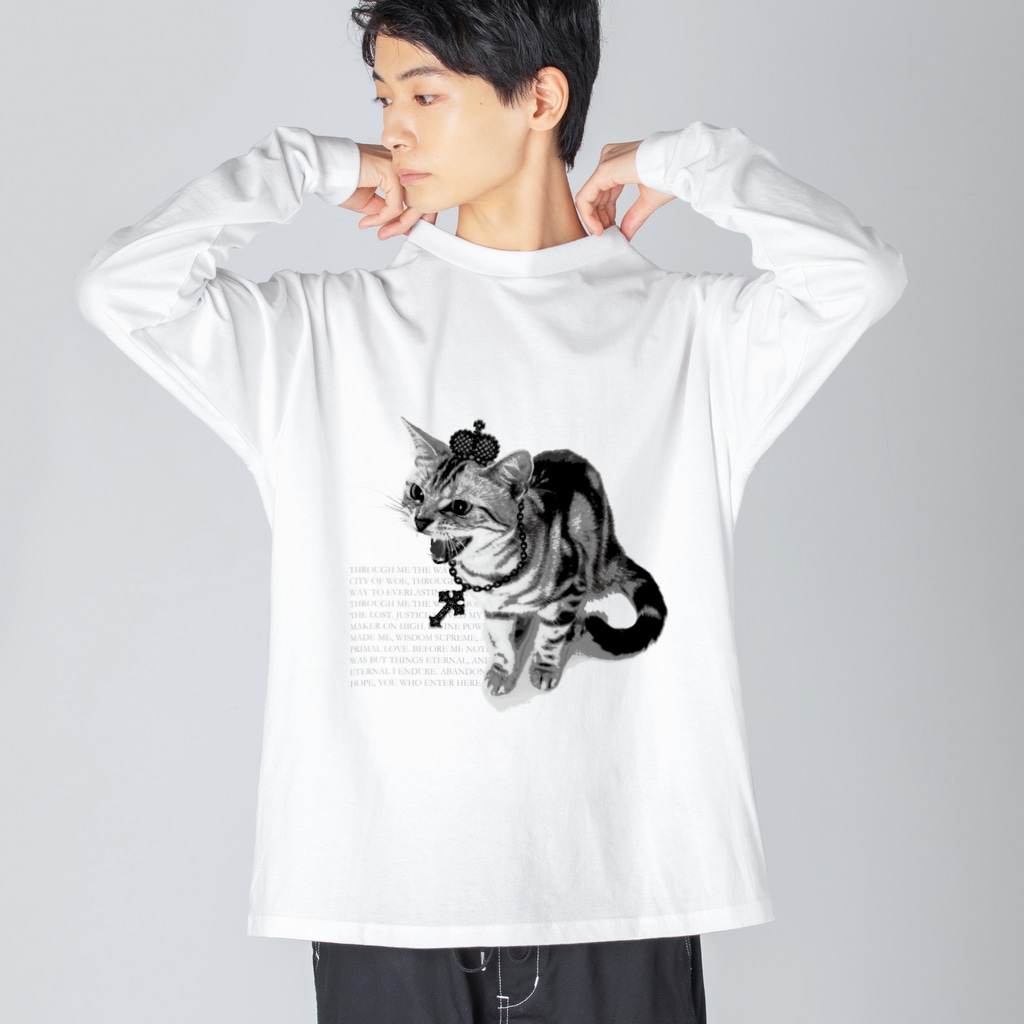 Lunatic Cat-ismのシャーという猫 Big Long Sleeve T-Shirt