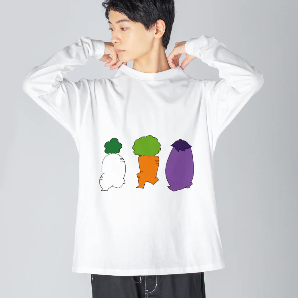 あかいろふぁ～むのはしるやさいたち Big Long Sleeve T-Shirt