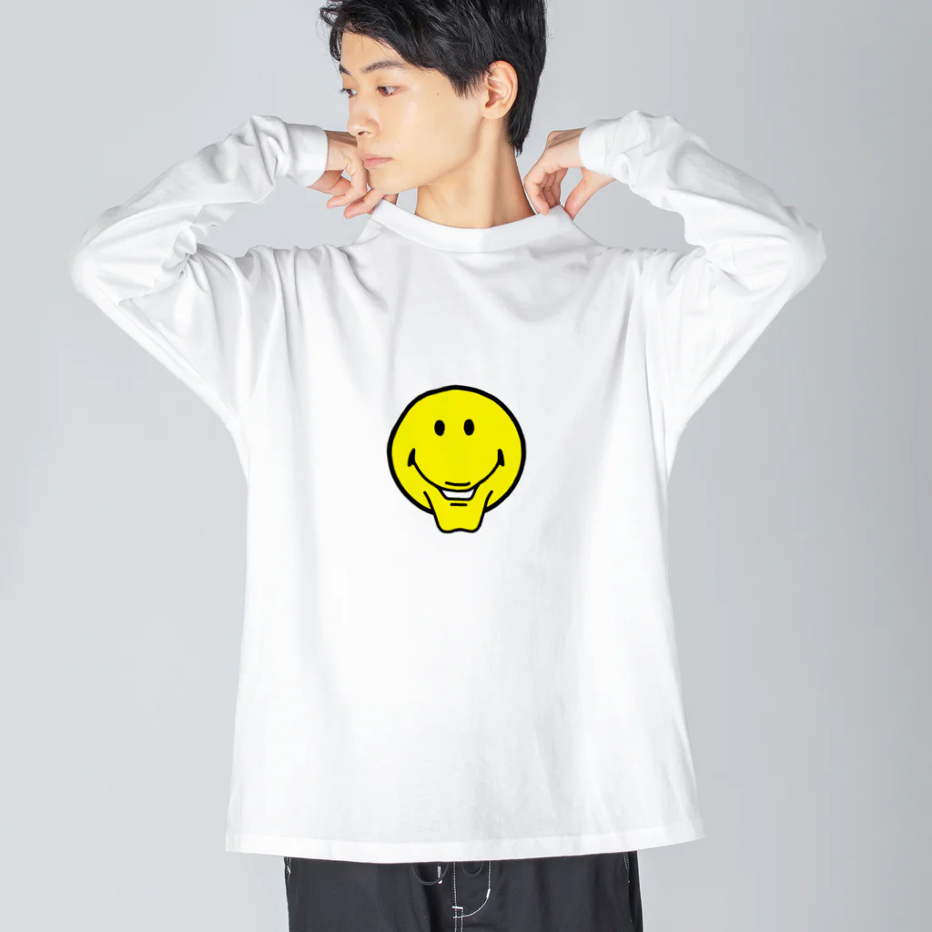 TRAVA design SHOPのしゃくれスマイル Big Long Sleeve T-Shirt