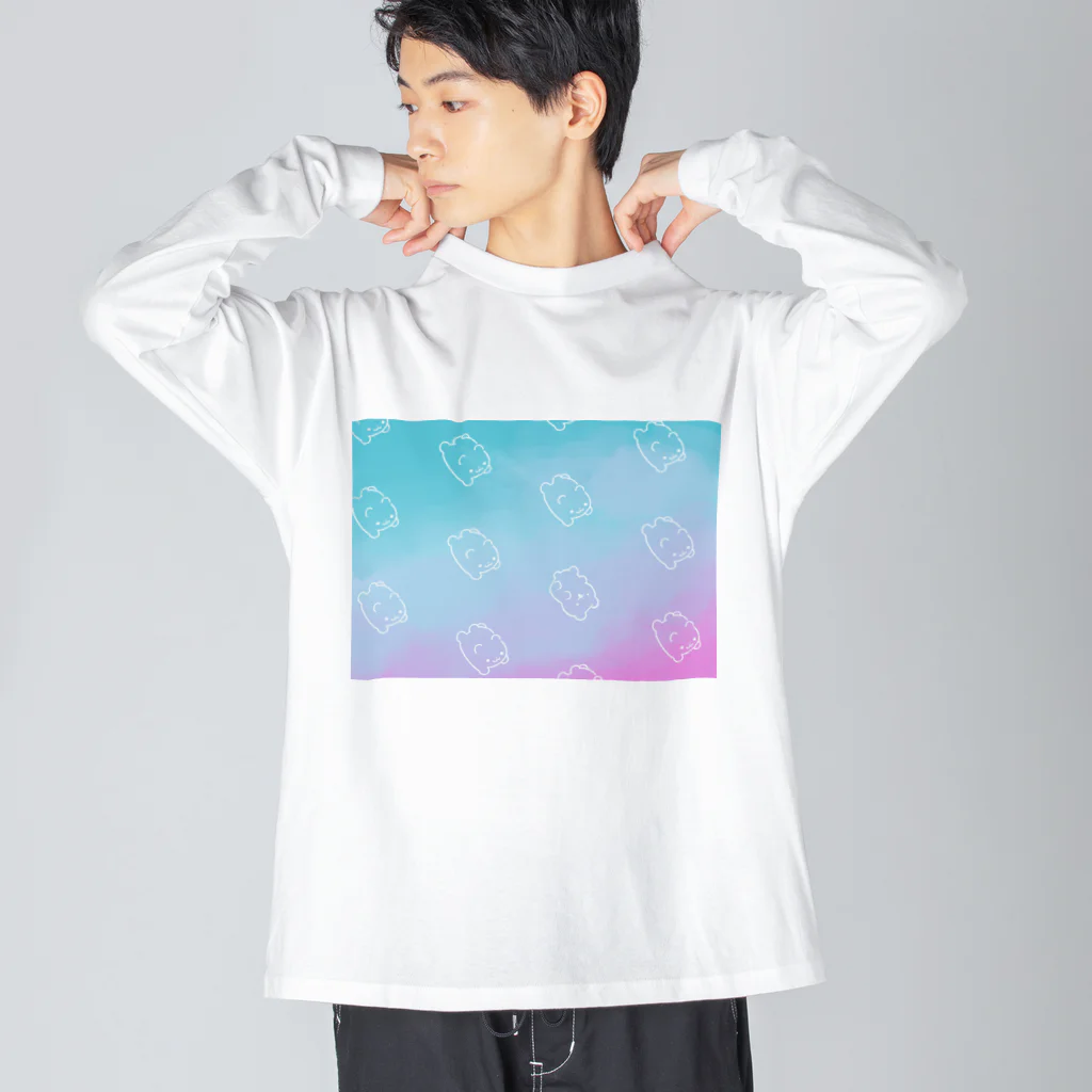 peco pecoのくまくまゼリー(しゅわっち) ビッグシルエットロングスリーブTシャツ