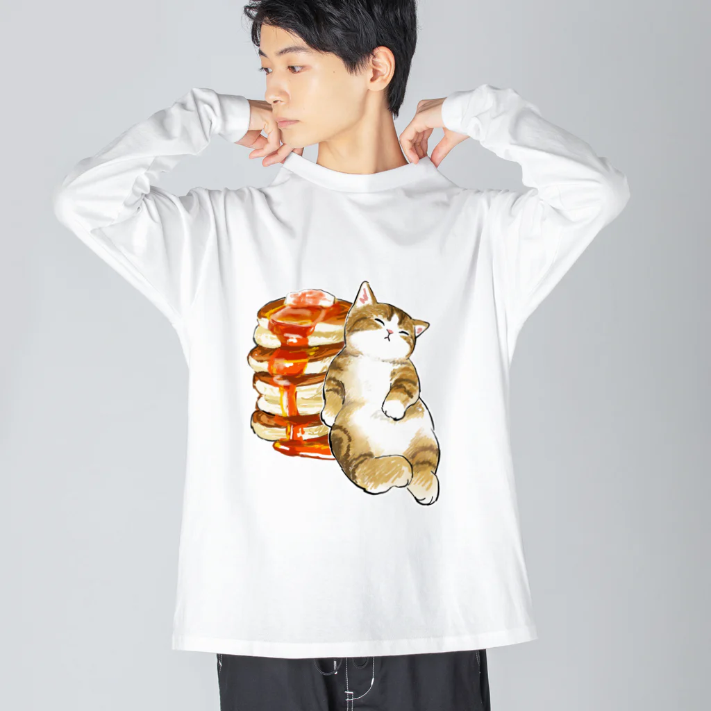 mofusandのパンケーキにゃん　４段重ね Big Long Sleeve T-Shirt