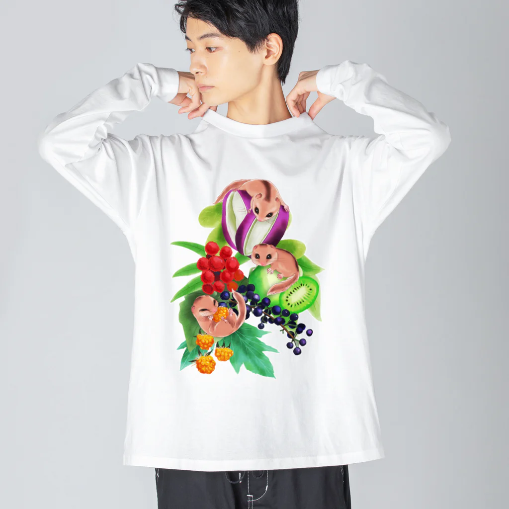 ねぼすけやの秋の味覚盛りだくさんヤマネ Big Long Sleeve T-Shirt