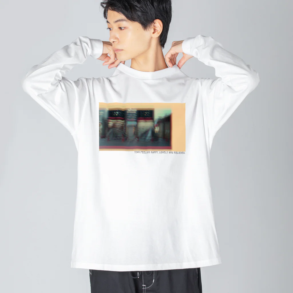 cxcxbbb.SHOPのchill 京都駅　メッセージ付き Big Long Sleeve T-Shirt