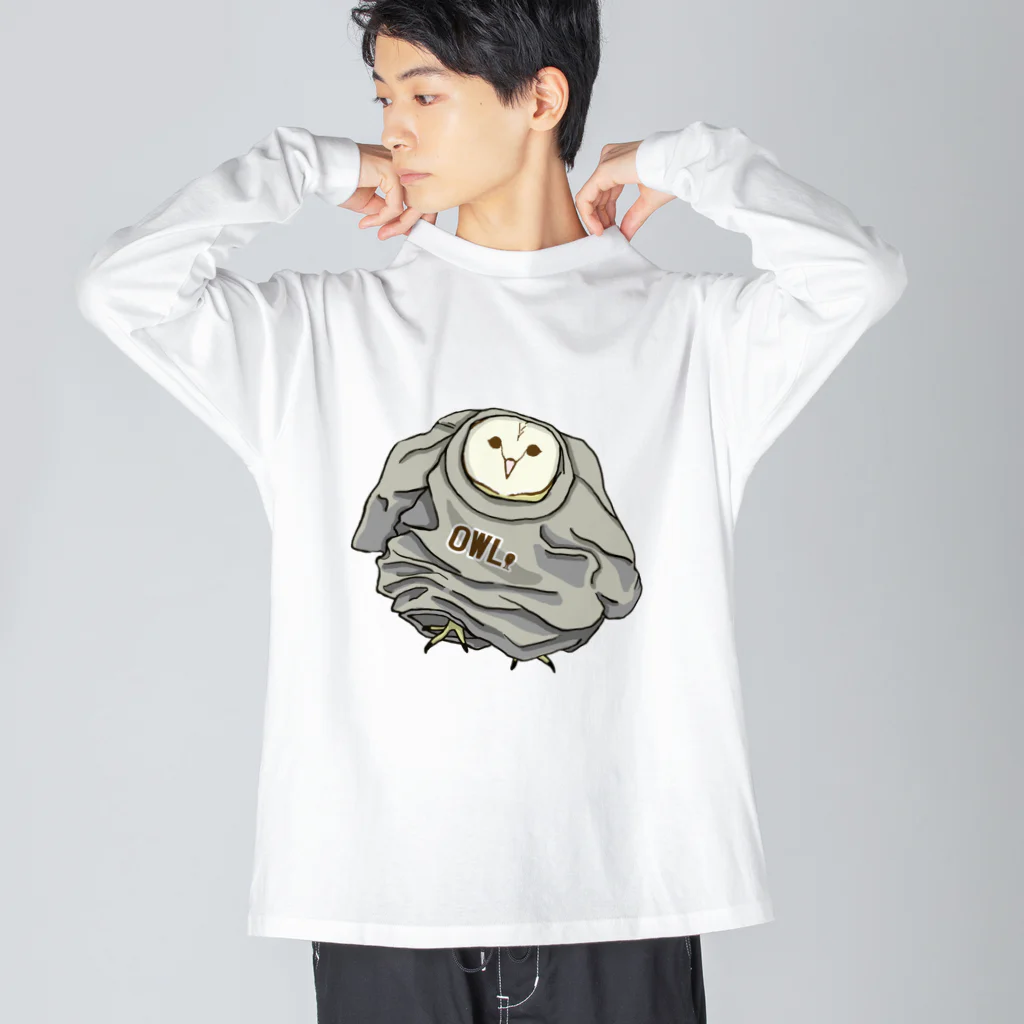 amyu-k フクロウセンターのTシャツ着たいメンフクロウ Big Long Sleeve T-Shirt