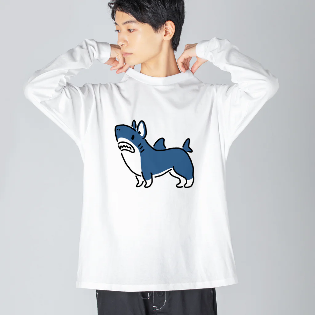 サメ わりとおもいのコーギーシャーク Big Long Sleeve T-Shirt