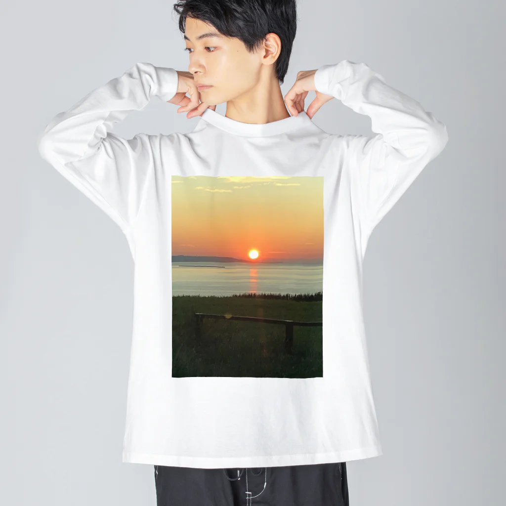 風景 Sophieの夕陽 ビッグシルエットロングスリーブTシャツ