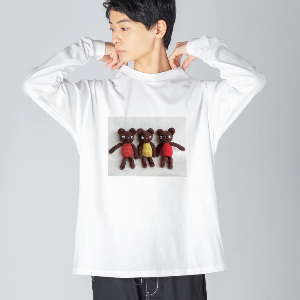 cy-egg.factoryの編みクマ Friends Big Long Sleeve T-Shirt