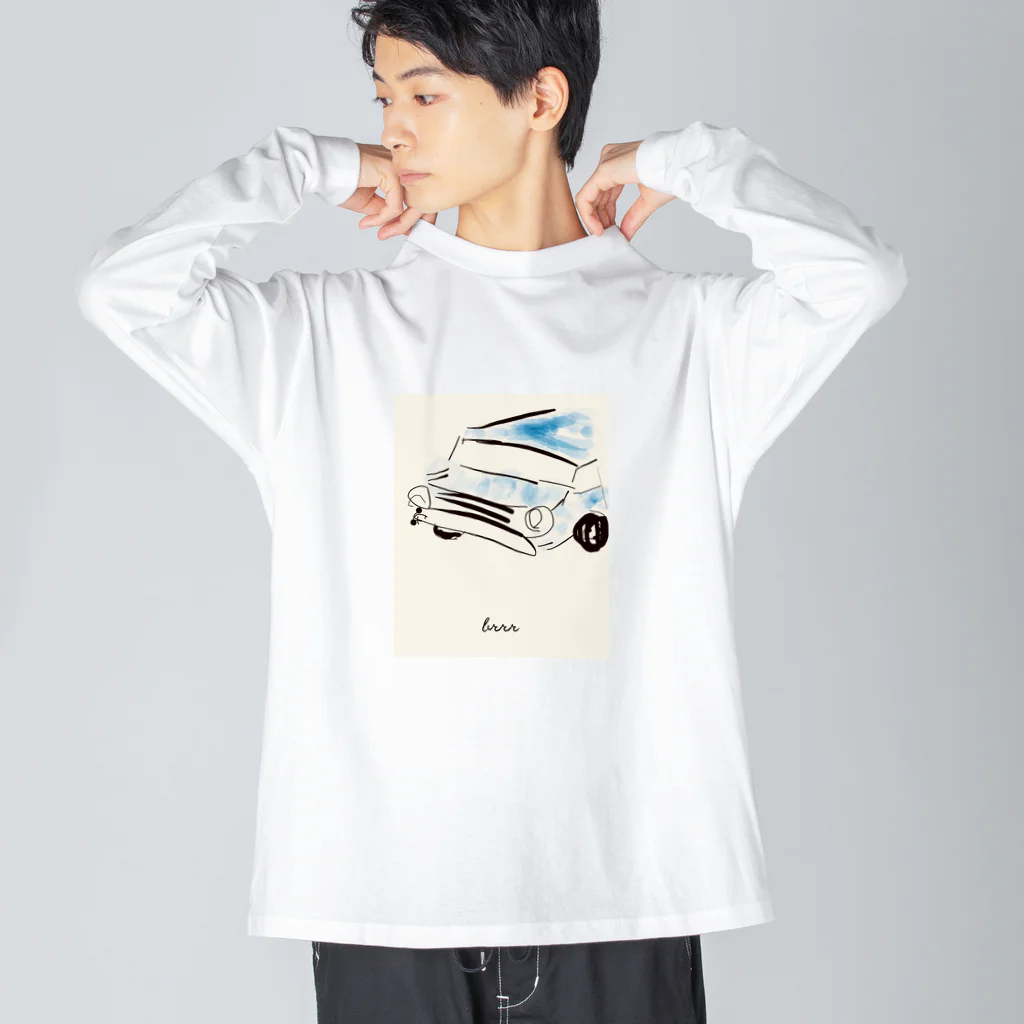 ほくそ笑むショップのレトロカー ビッグシルエットロングスリーブTシャツ