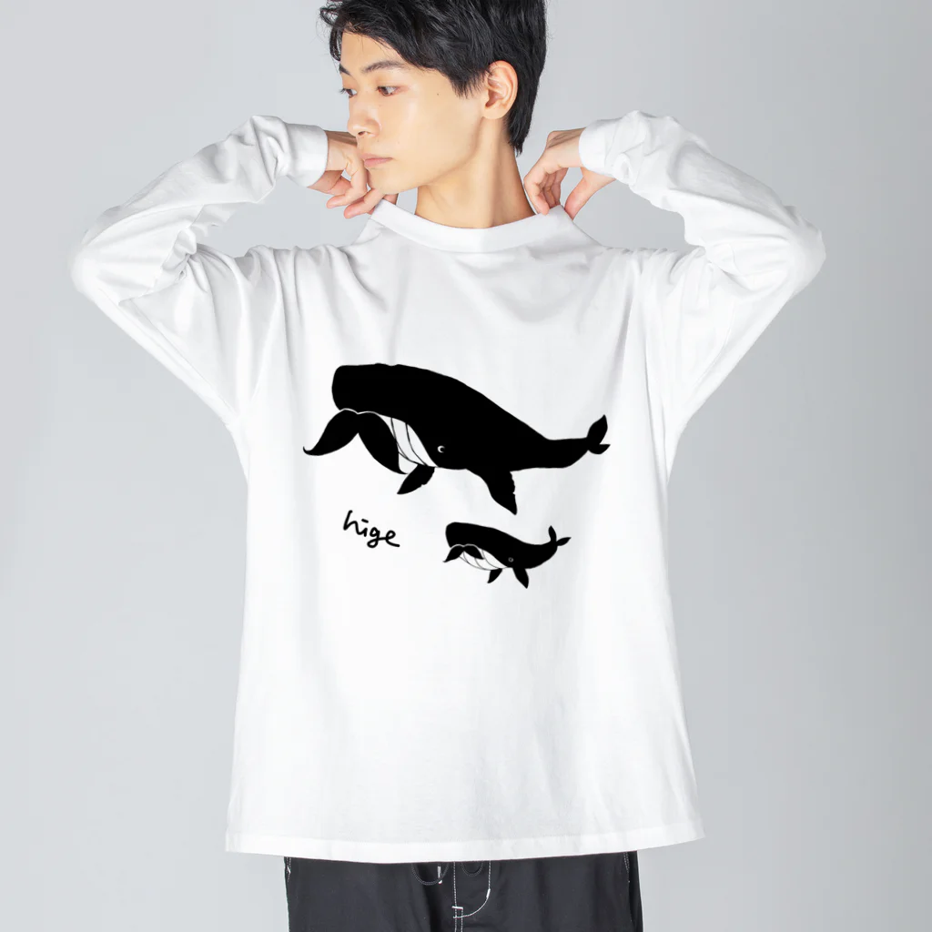 matugeのひげくじら ビッグシルエットロングスリーブTシャツ