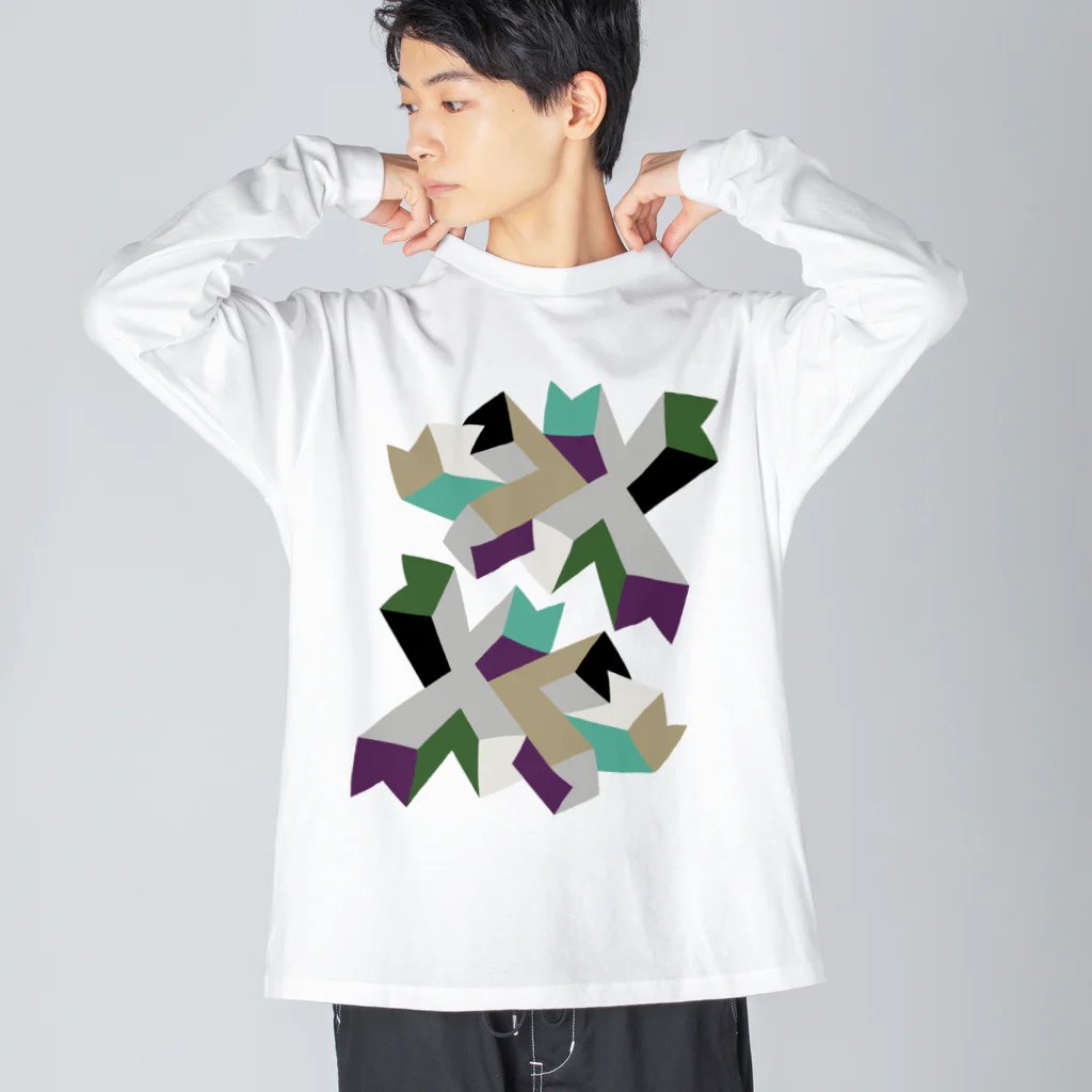 ゴロ展のグッズ｜入船ゴローのBIG ロング ゴロT／d_007（トリミングシリーズ） Big Long Sleeve T-Shirt