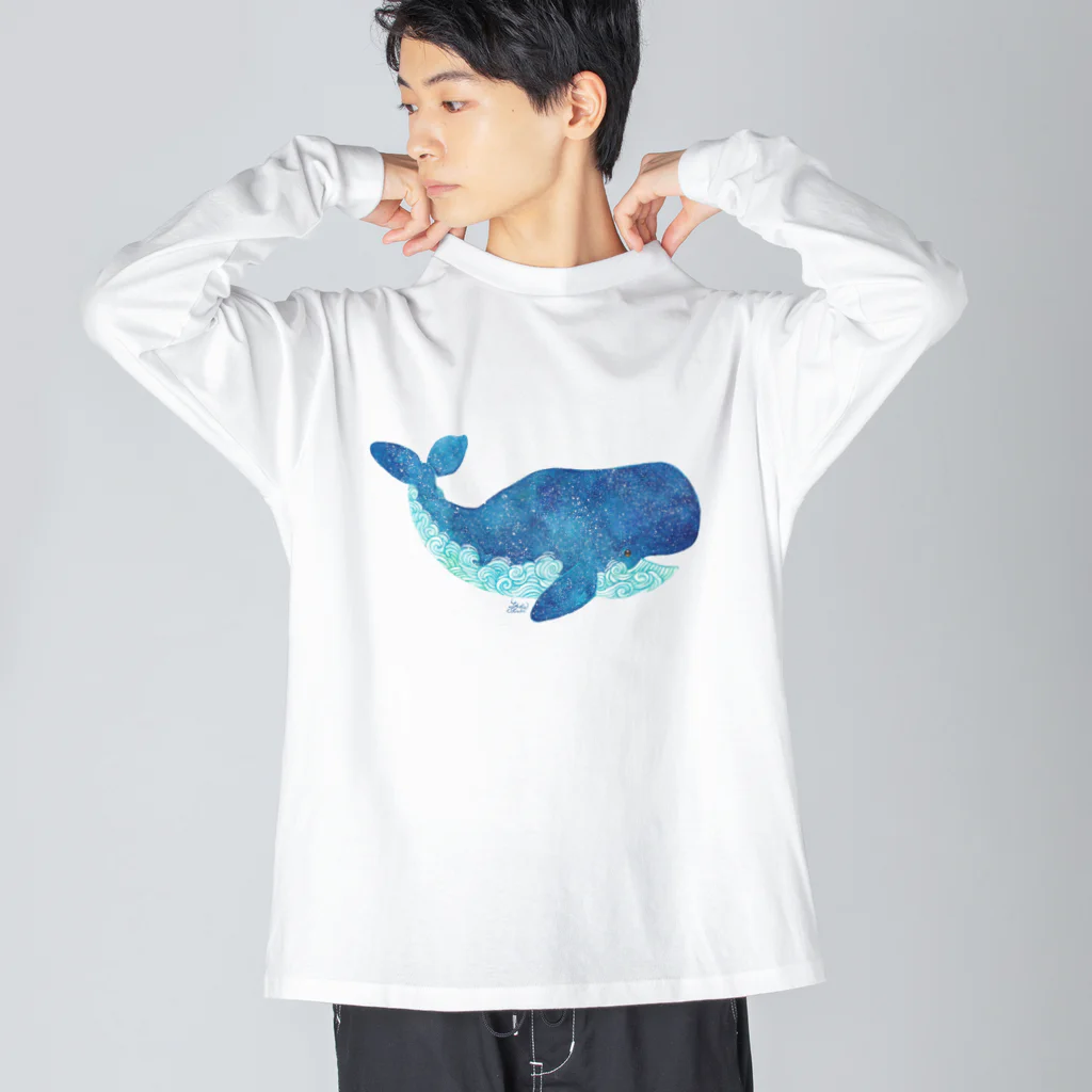 Yukie Shiratori (しらとり ゆきえ)のくじら1 ビッグシルエットロングスリーブTシャツ