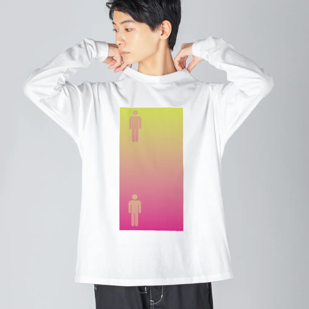 カセテツヤショップの錯覚シリーズ vo.1 ピクトグラムは同じ色 Big Long Sleeve T-Shirt