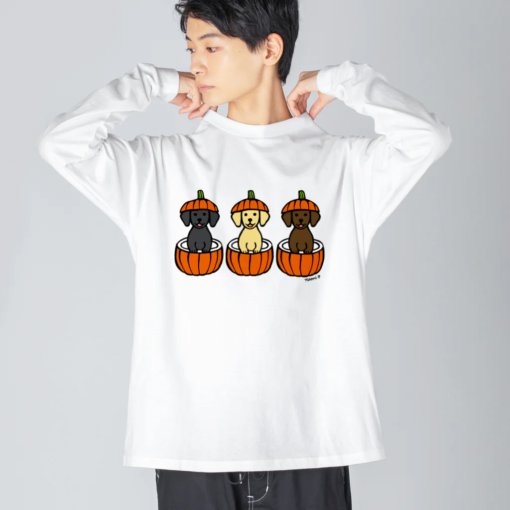 ハッピー・ラブラドールズのハロウィンかぼちゃのラブラドール Big Long Sleeve T-Shirt