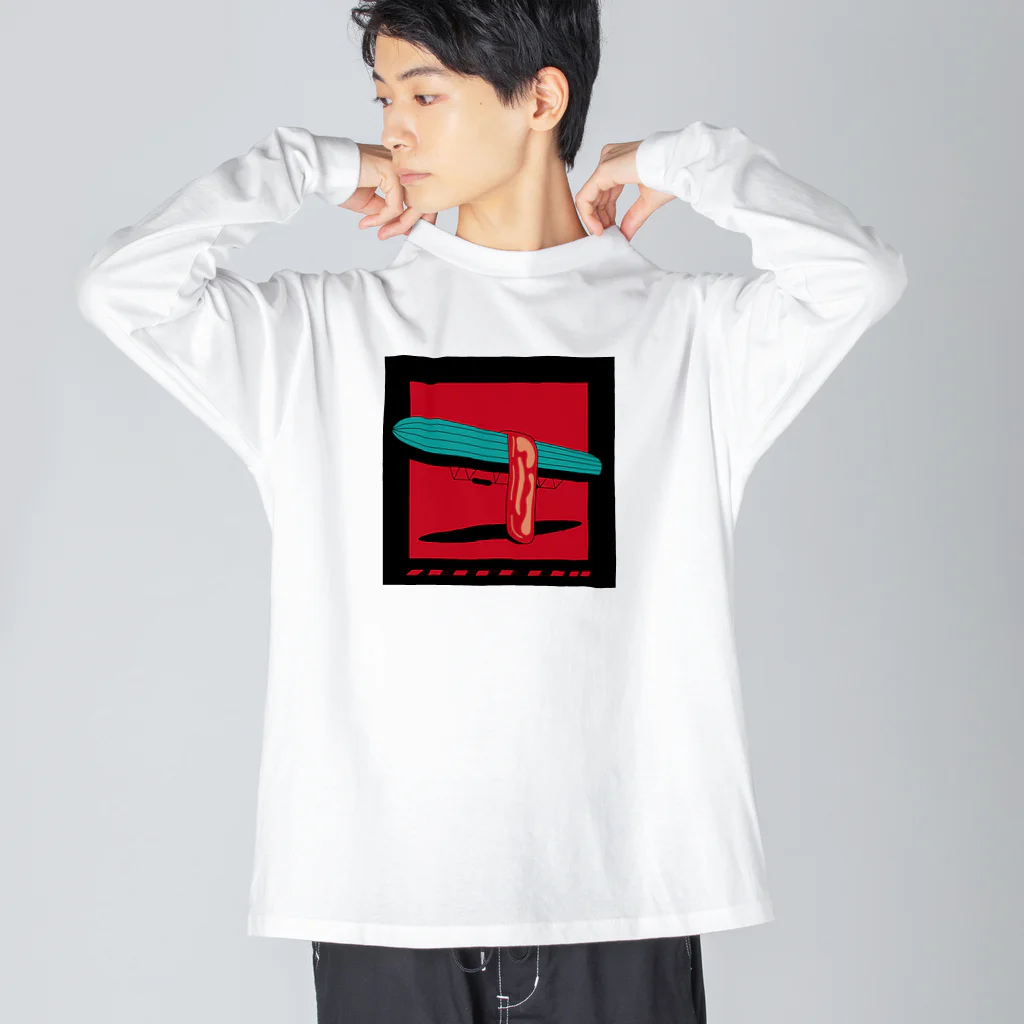 フタガミ ハルキミのZEPPELIN＆BACON Big Long Sleeve T-Shirt