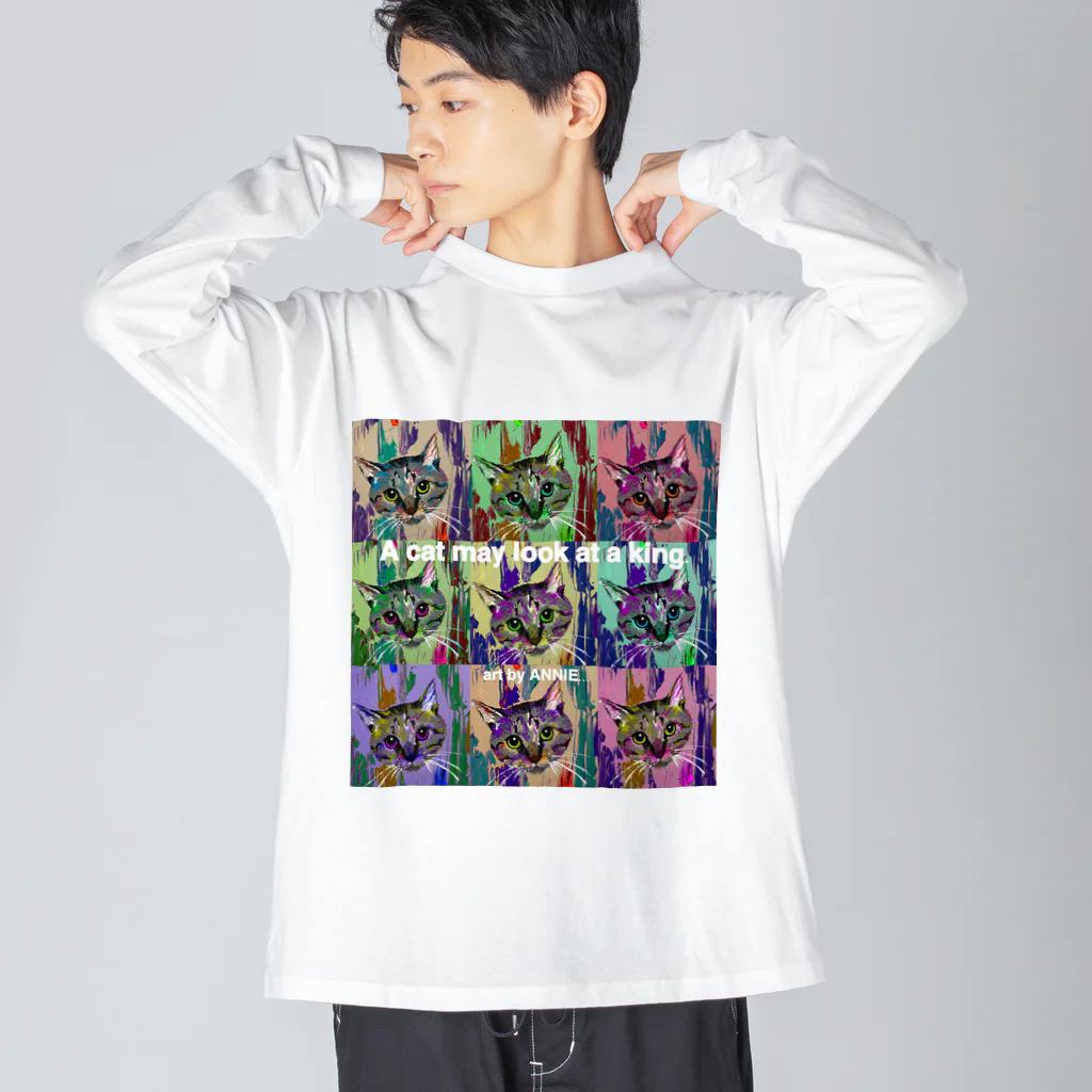 ANNIEARTのANNIEアクリル画　CAT ビッグシルエットロングスリーブTシャツ