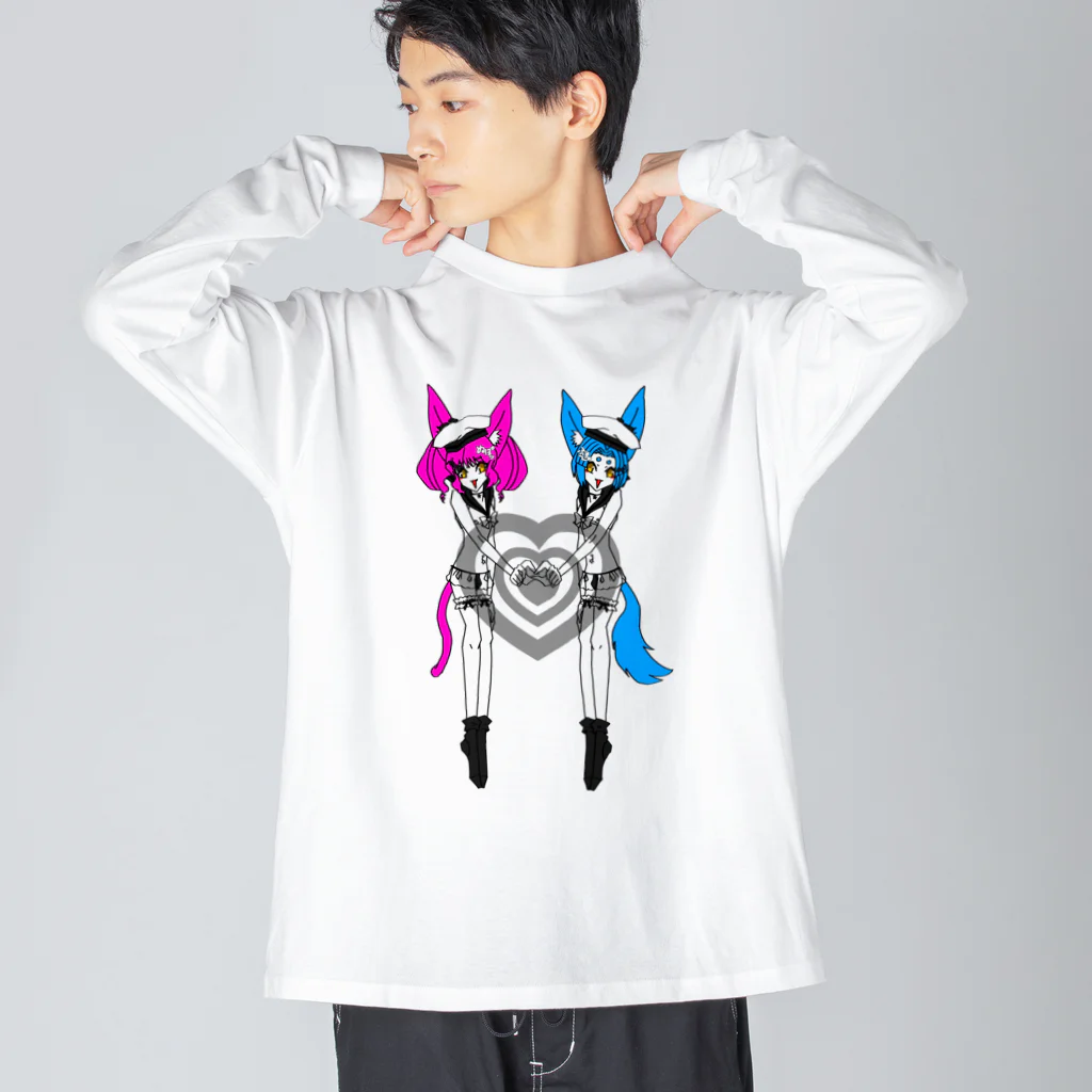 のあのはこぶね。の水平ツインにゃんこ Big Long Sleeve T-Shirt