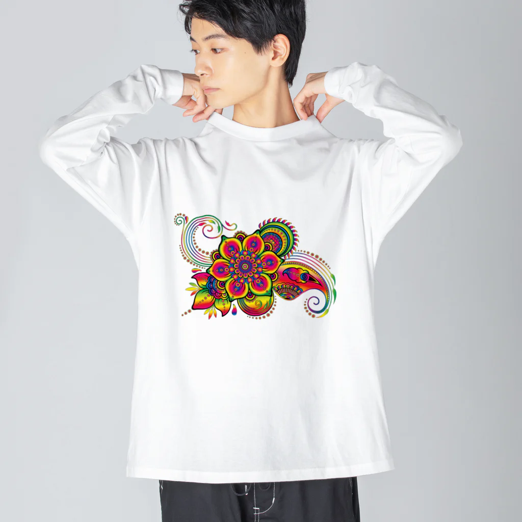 isao130の花-04 ビッグシルエットロングスリーブTシャツ