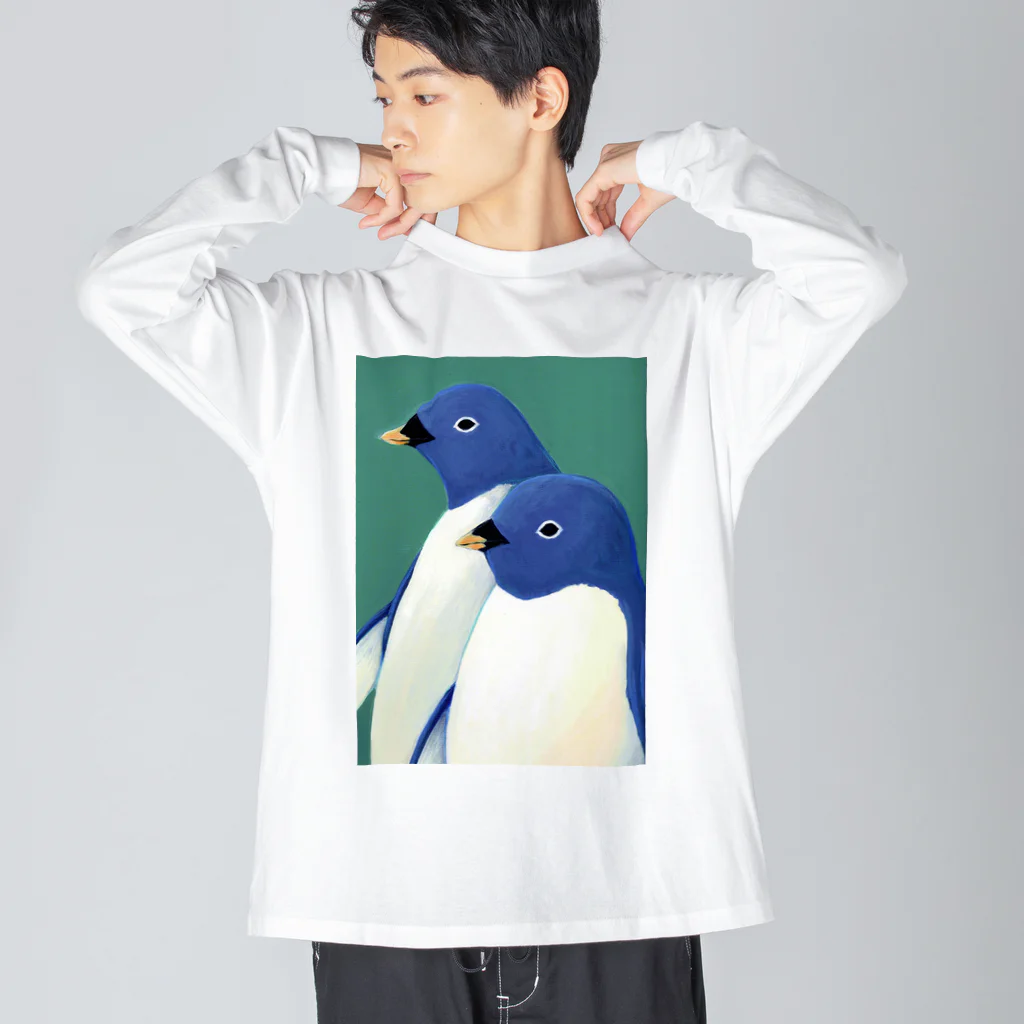 MashMashのペンギン肖像画 ビッグシルエットロングスリーブTシャツ