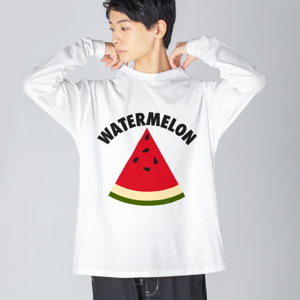 DRIPPEDのWATERMELON 扇形 ビッグシルエットロングスリーブTシャツ