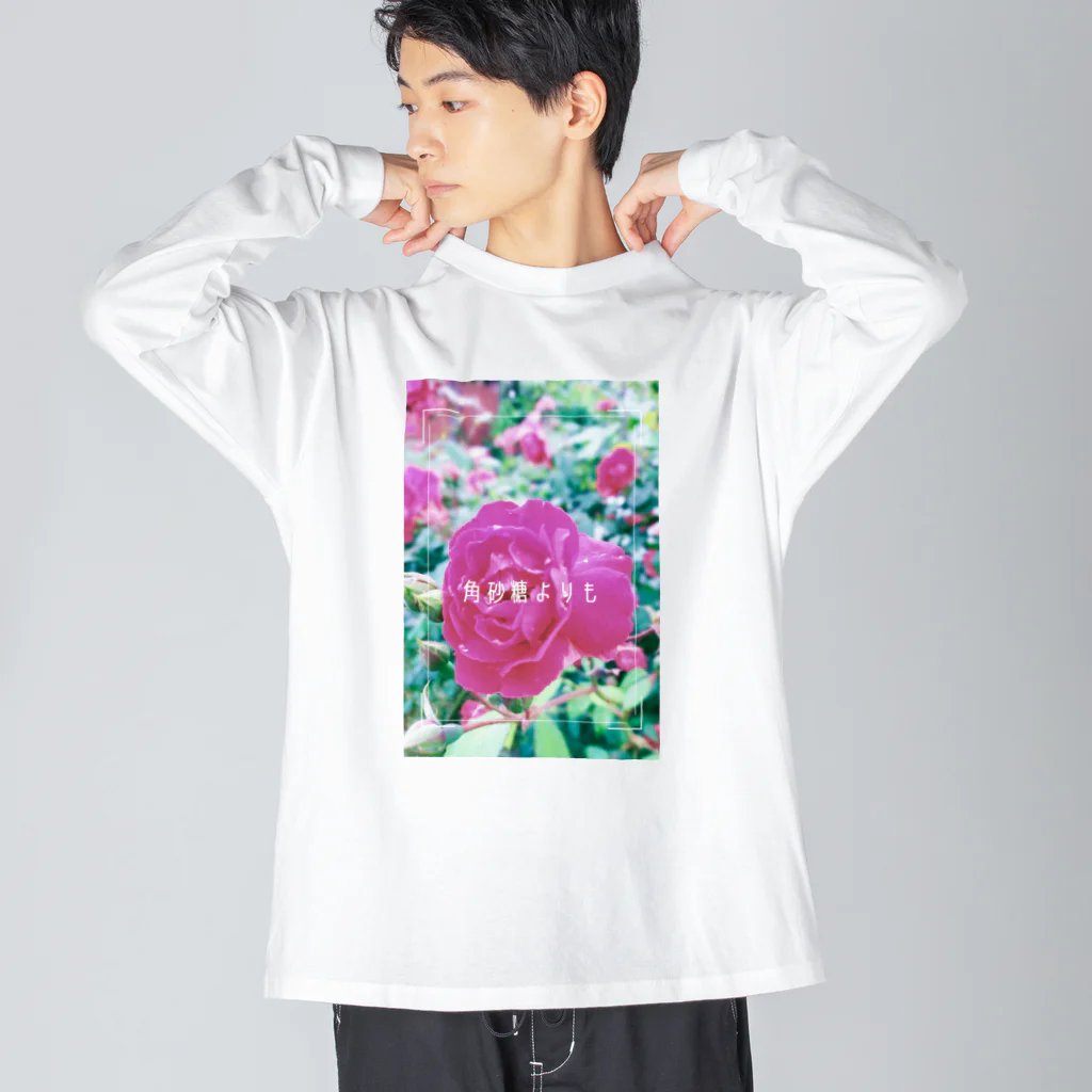 黄玉屋の実家の花1(薔薇) ビッグシルエットロングスリーブTシャツ