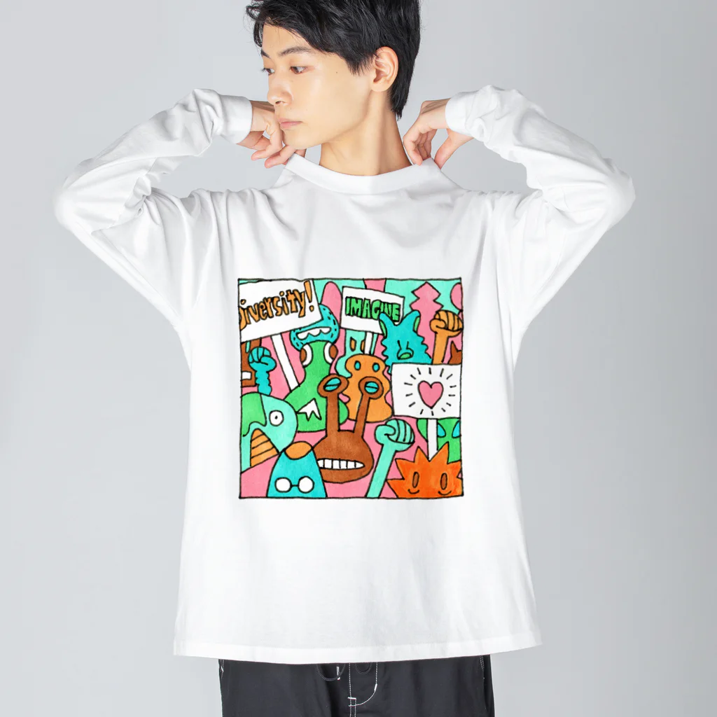 cementmilk WEBショップの毎日イラストセレクション No.002 ビッグシルエットロングスリーブTシャツ