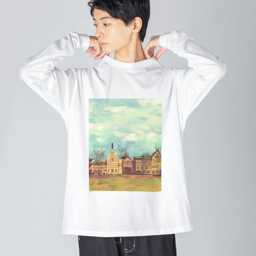 ふわりの絵画のような街（冬色） Big Long Sleeve T-Shirt