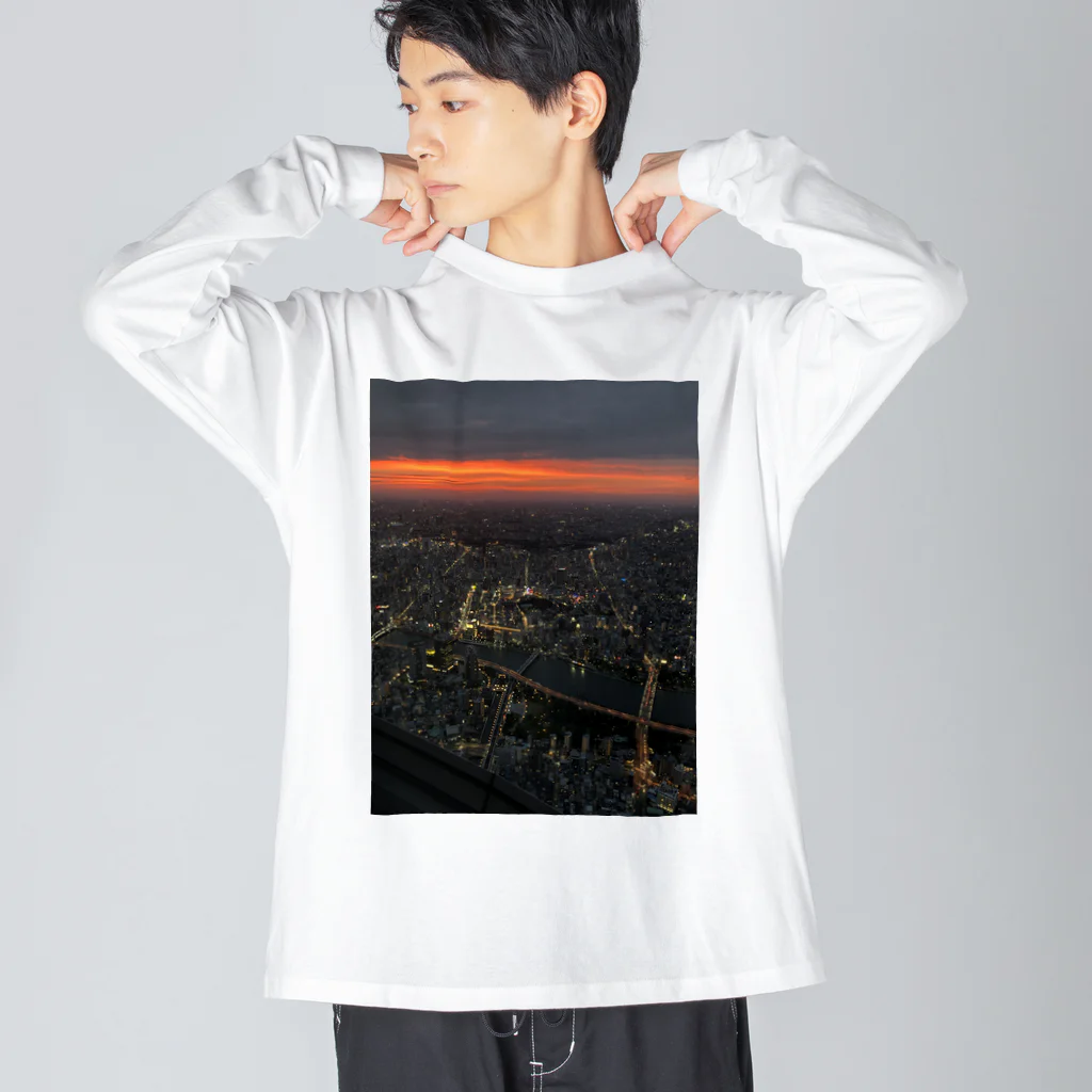 gooynnのTOKIO夜景 ビッグシルエットロングスリーブTシャツ